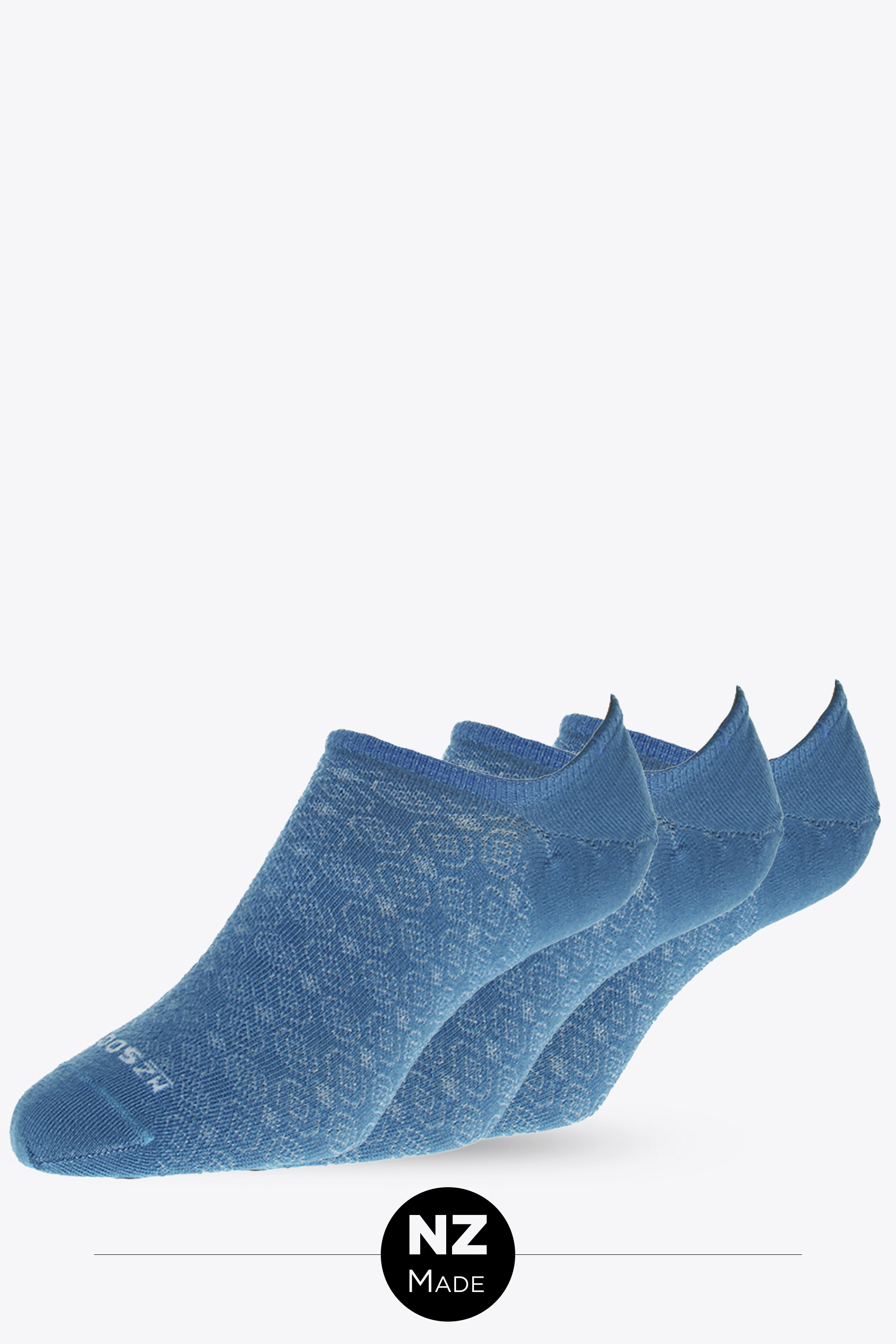 Pattern Sneaker Sock 3Pk - fjord blue